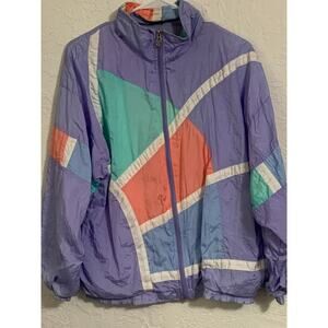 Lavon vintage 1980 colorblock windbreaker M